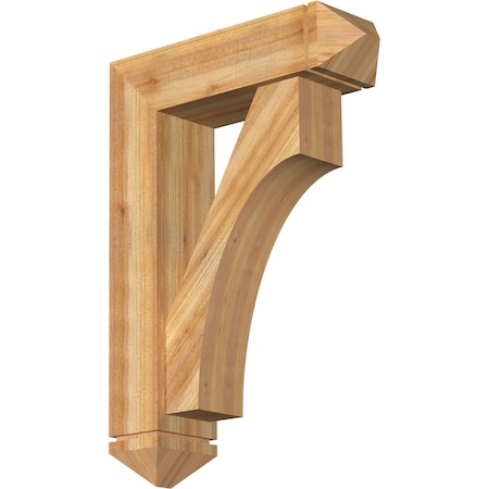 Westlake Arts And Crafts Rough Sawn Bracket W/ Offset Brace, Western Red Cedar, 8W X 28D X 40H